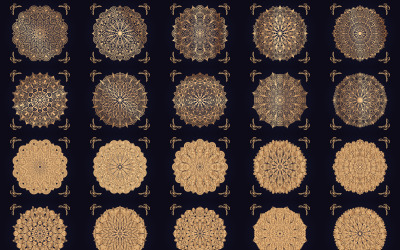 20 Lyx Mandala Arabesque Mönster Arabisk islamisk stil