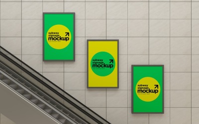 Maquete de três placas do metrô 10
