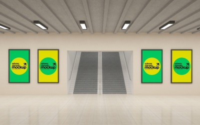 Subway Four Sign Mockup 01