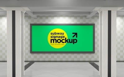 Subway Signage Horizontal Mockup 09