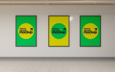 Subway Three Sign Mockup 13