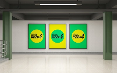 Subway Three Sign Mockup 15