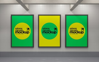 Subway Three Sign Mockup 20