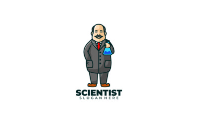 Bilim adamı Karikatür Logo Şablonu