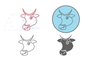 Il modello di logo della mucca moderno e unico