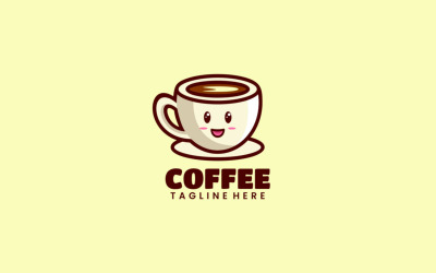 Logo de dessin animé de mascotte de café
