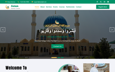 Salam - Islamisches Zentrum HTML5-Zielseitenvorlage