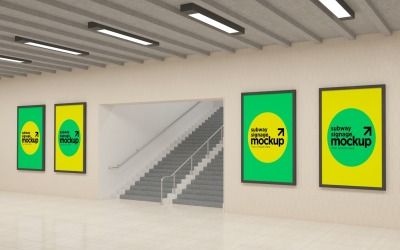 Subway Four Sign Mockup 02