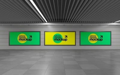 Subway Three Signage Horizontal Mockup 01