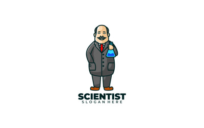 Vědec Kreslený Logo šablona