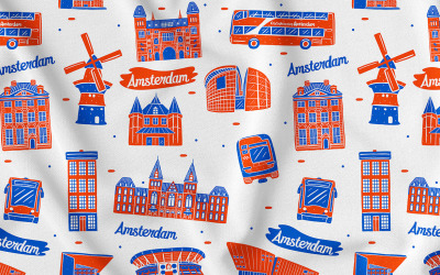 Amsterdam Naadloos Patroon #01