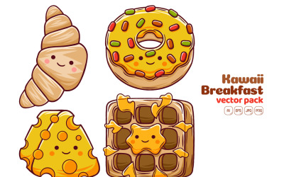 Kawaii Ontbijt Vector Pack #03