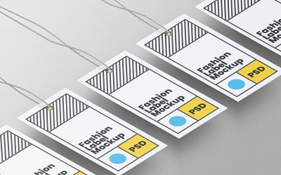 Label Tag Mockup PSD-Designvorlage Vol. 18