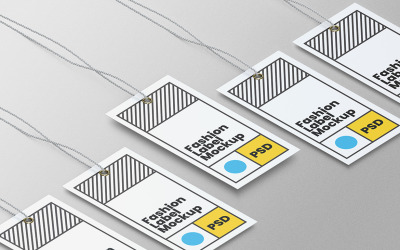 Label Tag Mockup PSD-ontwerpsjabloon Vol 19
