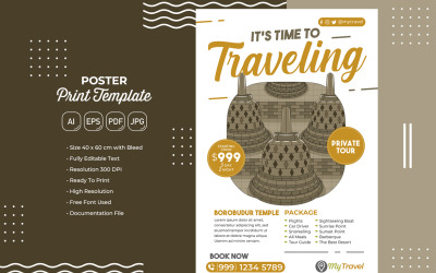 Modello di stampa poster n. 20 per viaggi di vacanza