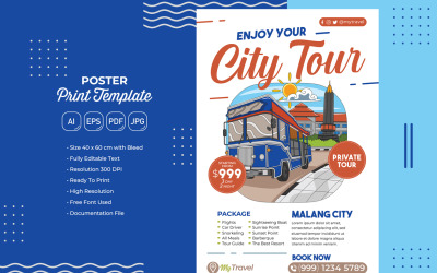 Modello di stampa poster n. 23 per viaggi di vacanza