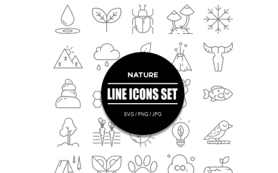 Natur utomhus Ikonuppsättning Pack