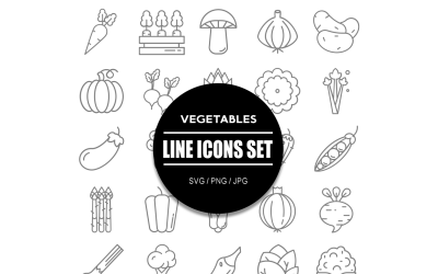 Vegetables Icon Set Bundle