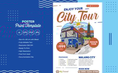 Wakacyjny plakat podróżniczy nr 23 Wydrukuj szablon