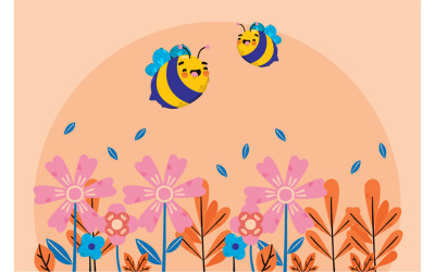 Arı Hayvan Arka Plan Çizimi