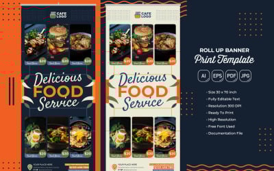 餐厅卷横幅 #10 打印模板