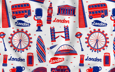 Londen naadloos patroon #01