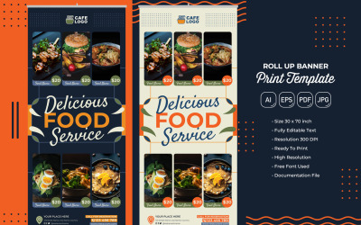 Modello di stampa n. 10 per banner roll ristorante