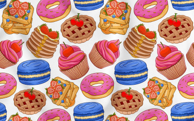 Modello senza cuciture dolce dessert