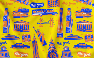 New York sömlöst mönster #03