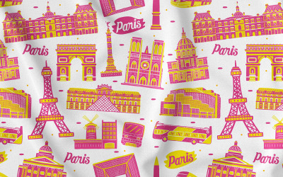 Parijs naadloos patroon #01