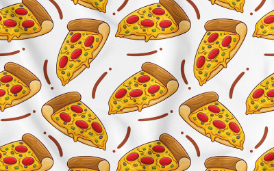 Pizza sömlöst mönster (snabbmat)
