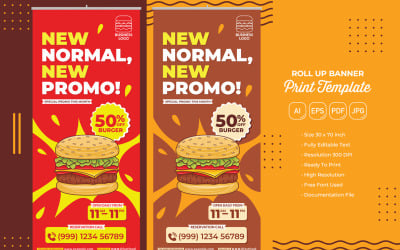 Restaurant Roll Banner #02 Print Template
