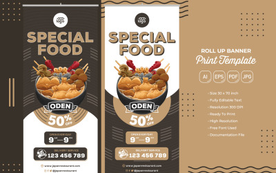 Restaurant Roll Banner #03 Print Template