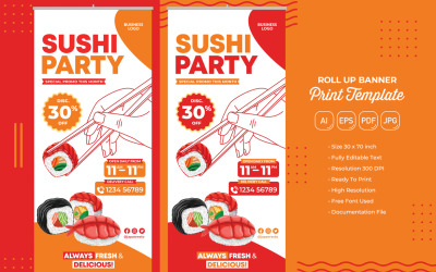 Restaurant Roll Banner #05 Print Template