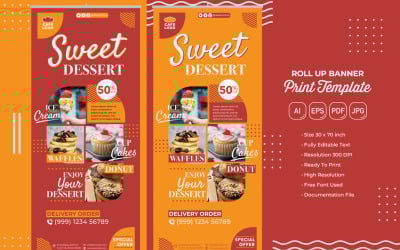 Szablon wydruku banera w rolce restauracji nr 12