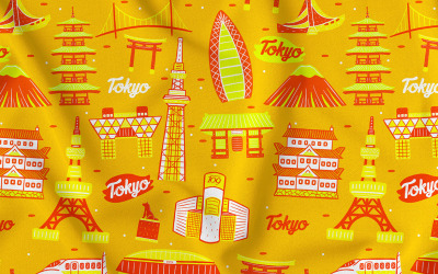 Tokyo Dikişsiz Desen #03