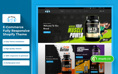 Fit-world - Gym supplements & Bodybuilding Supplements Responsive Theme Shopify 2.0
