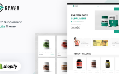 Gymer – Health Fitness jóga Gyógyszer-kiegészítő Shopify téma