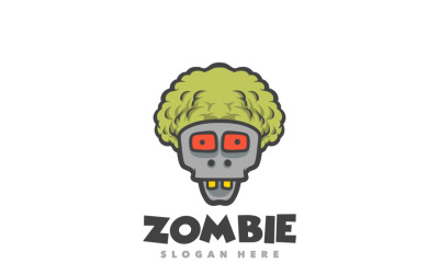 Modèle de logo de mascotte de grand-mère zombie