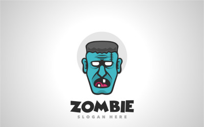 Modèle de logo mignon tête de zombie
