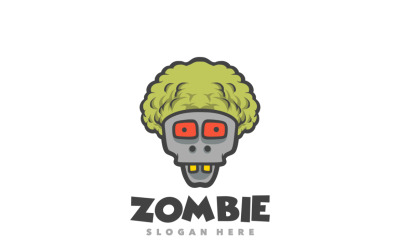 Modello di logo della mascotte della nonna zombie