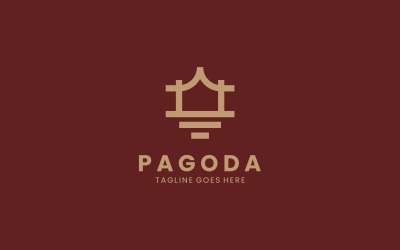 Pagoda Hat Sanatı Logo Stili