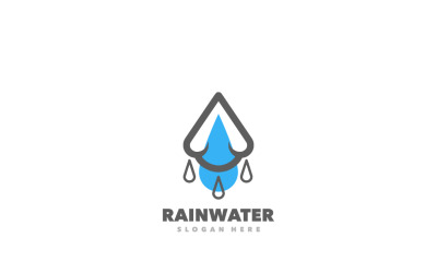 Plantilla de logotipo simple de agua de lluvia