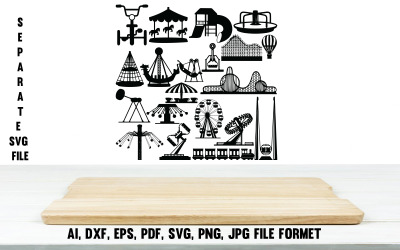 Roller Coaster Vektörü, Eğlence SVG