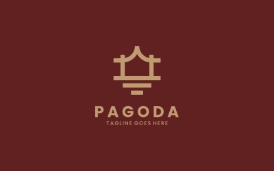 Styl Logo sztuki linii Pagoda