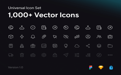 Universal ikonuppsättning 1 000+ ikoner