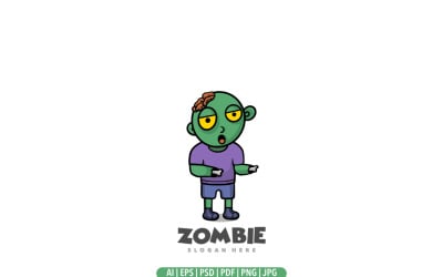Zombie barn maskot logotyp mall