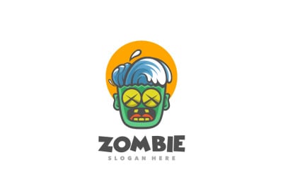 Zombie Wave tecknad logotyp mall
