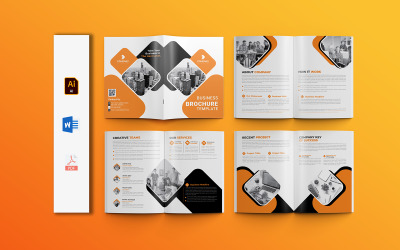 Modello di brochure aziendale multiuso di 8 pagine