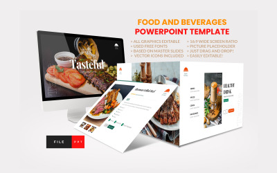 Profil společnosti Food And Beverages Powerpoint Template